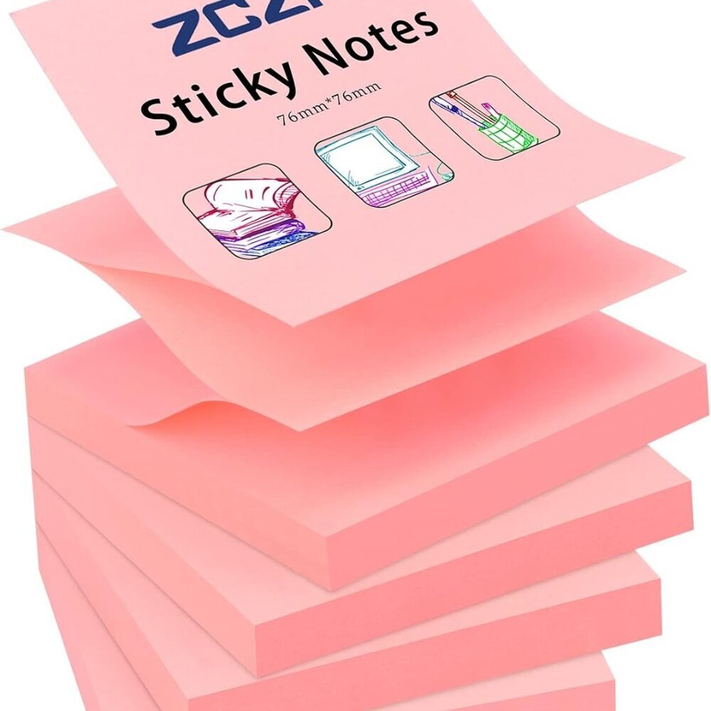 400 Sheets Pop-up Sticky Notes, 3 x 3 Inches, 4 Pads Bright Color Self-Stick Not